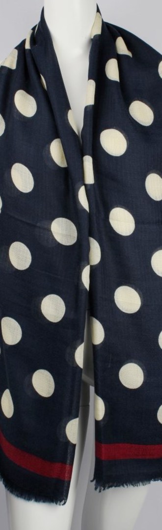 Alice & Lily printed viscose autunm/winter weight scarf navy w cream dot Style:SC/4592 image 0